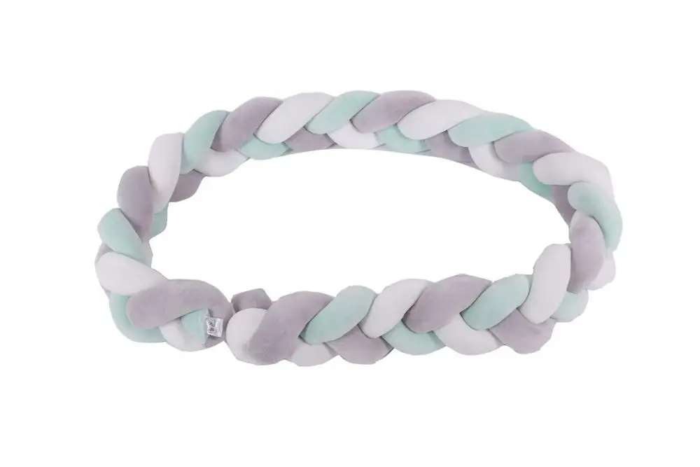 gray pink green 400 см/157 дюймов высота 12 см 3 веревки Мягкий Узел Подушка Декоративные детские постельные принадлежности простыни плетеная кроватка бампер узел Подушка - Цвет: gray pink green