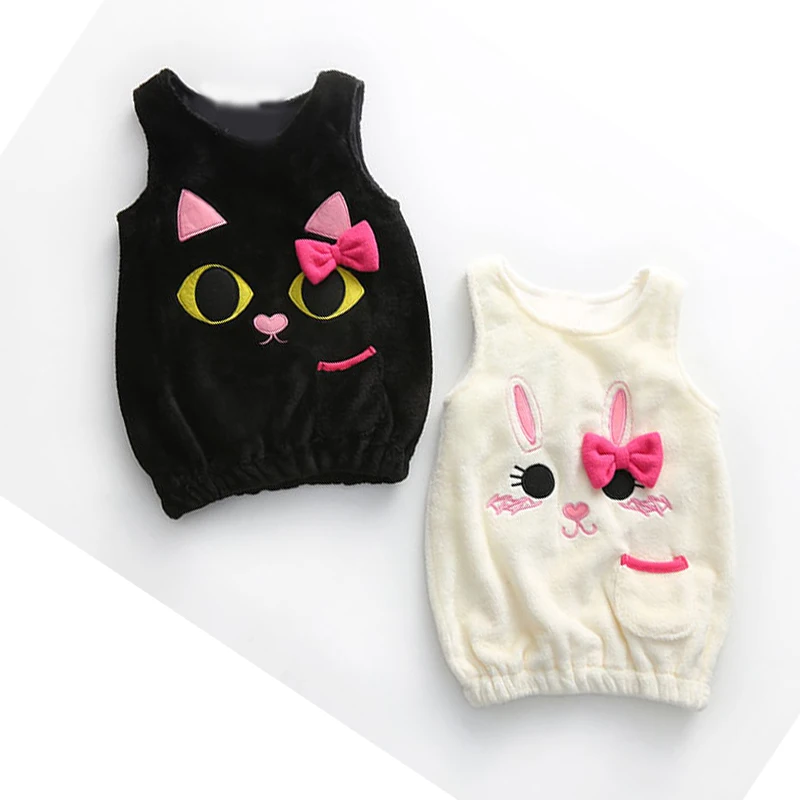Зимние жилеты для девочек от 2 до 8 лет Детский флисовый теплый жилет с вышивкой