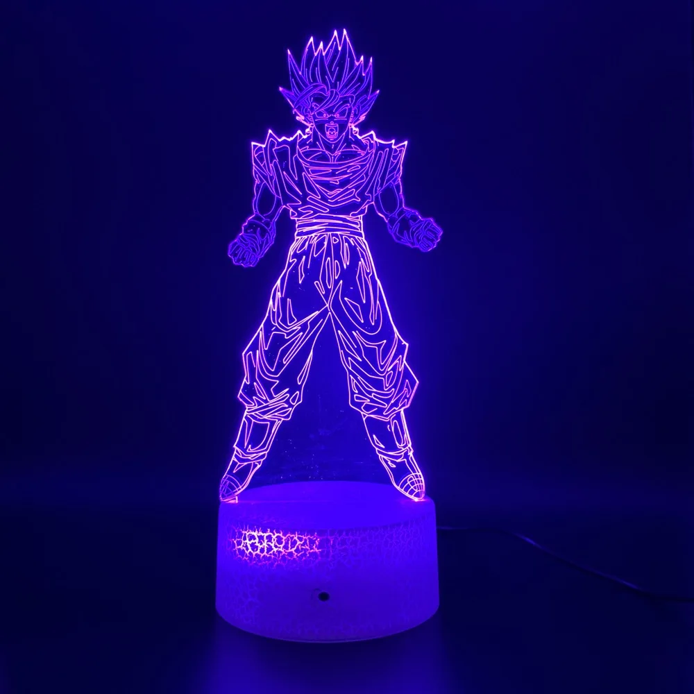 Декоративные изделия Dragon Ball Z Goku фигурки СВЕТОДИОДНЫЙ Ночник подарок на день рождения для детской спальни Декор ночник Вегета Usb 3d лампа