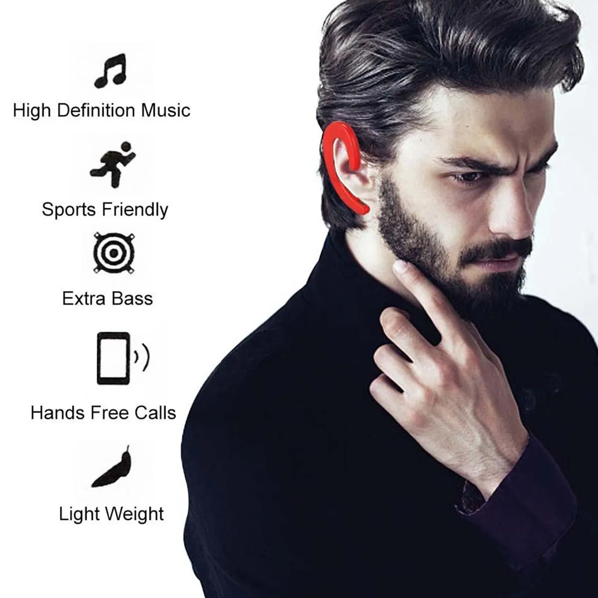 Беспроводные наушники S103 с крючком Новая беспроводная Bluetooth гарнитура ушным для