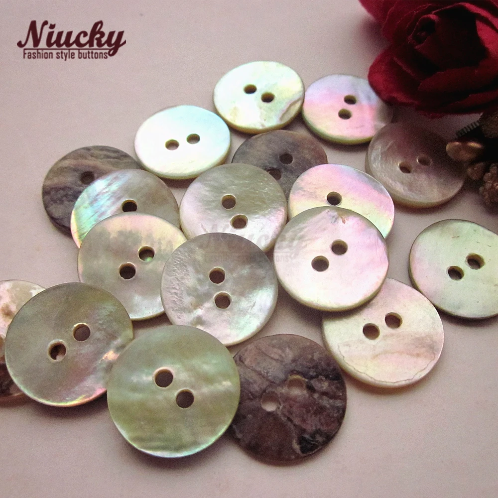 

Niucky 15 -20mm 2 holes T2 Class Natural Akoya Pearl Shell Coat Button for Sewing High Quality Clothing Accessories S0101-051#15