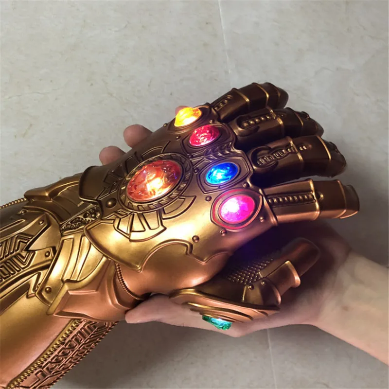 Светодиодный светильник Thanos Gauntlet военные Косплей Перчатки ПВХ экшн-модель игрушки подарок на Хэллоуин Детский подарок