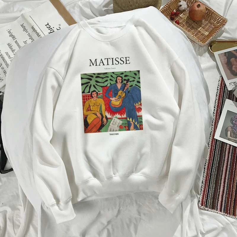 Matisse Art, зимние повседневные топы с мультяшным принтом, большие размеры, свободные топы с длинными рукавами, толстовка, женская новая забавная Толстовка Ulzzang Harajuku