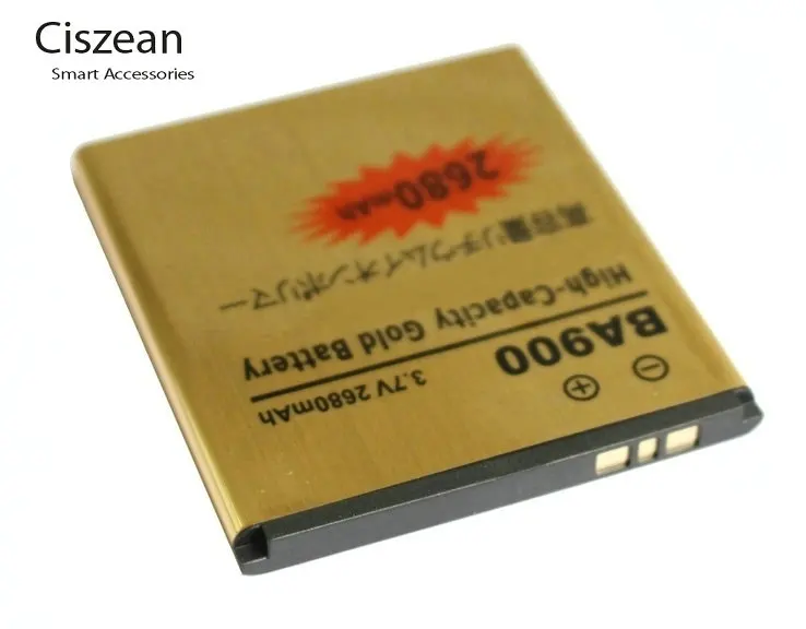 3x2680 mAh BA900 Золотой сменный аккумулятор + универсальное зарядное устройство для E1