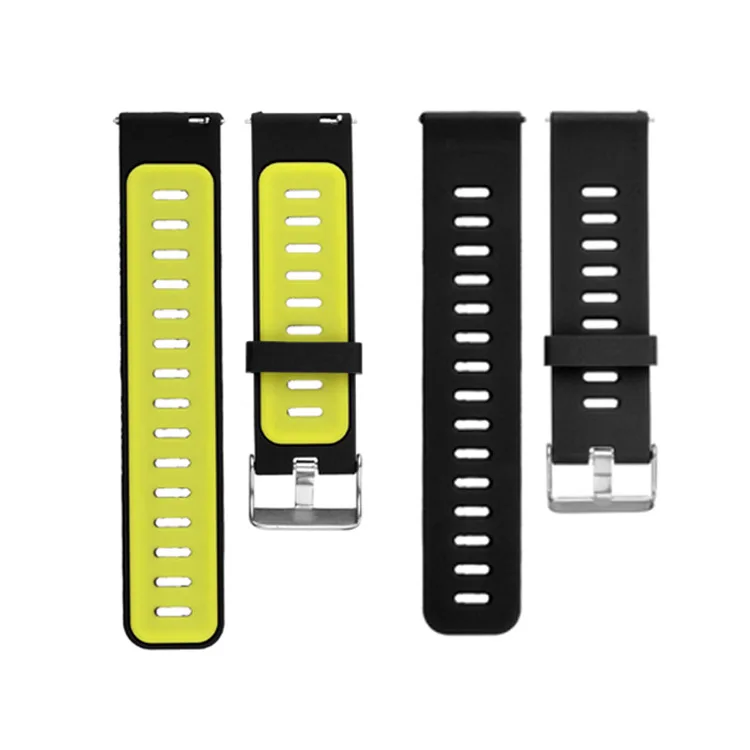 black yellow Ремешок для часов для оригинальных часов Huami Amazfit Stratos 2 2 s Pace 22 мм двухцветный силиконовый браслет ремешок для huawei watch GT smart Watch - Цвет: black yellow