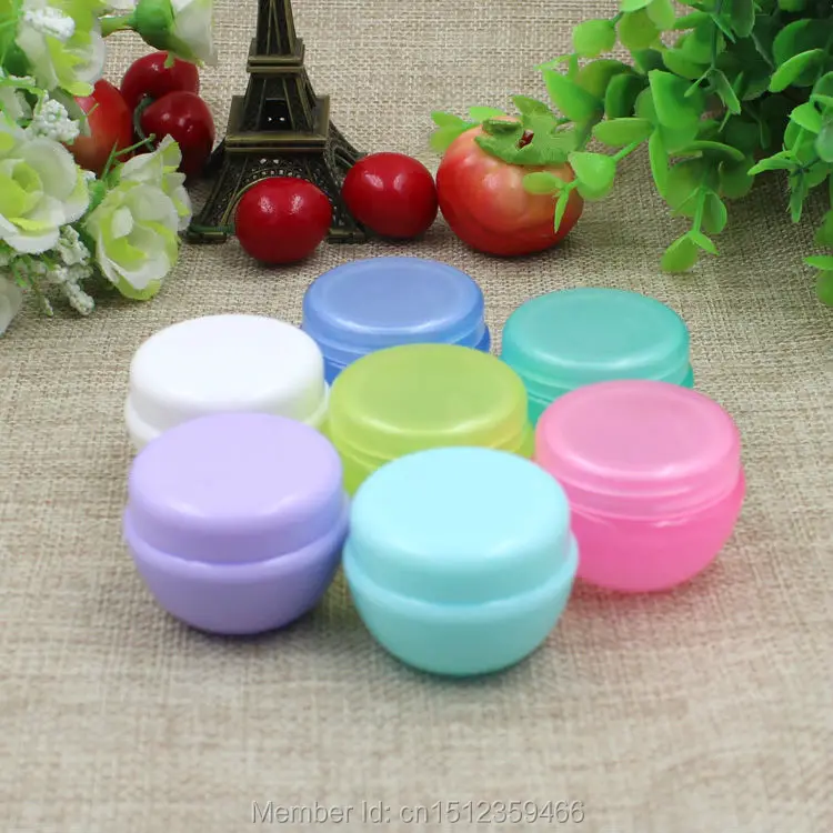 Женская пластиковая баночка для крема 5 мл в форме зефира белая зеленая розовая