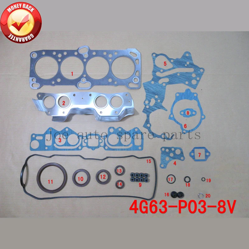 Полный комплект прокладок двигателя 4G63 8 в для Mitsubishi Delica/Nimbus/starion/Montero/Galant/L200 1997cc 2.0L