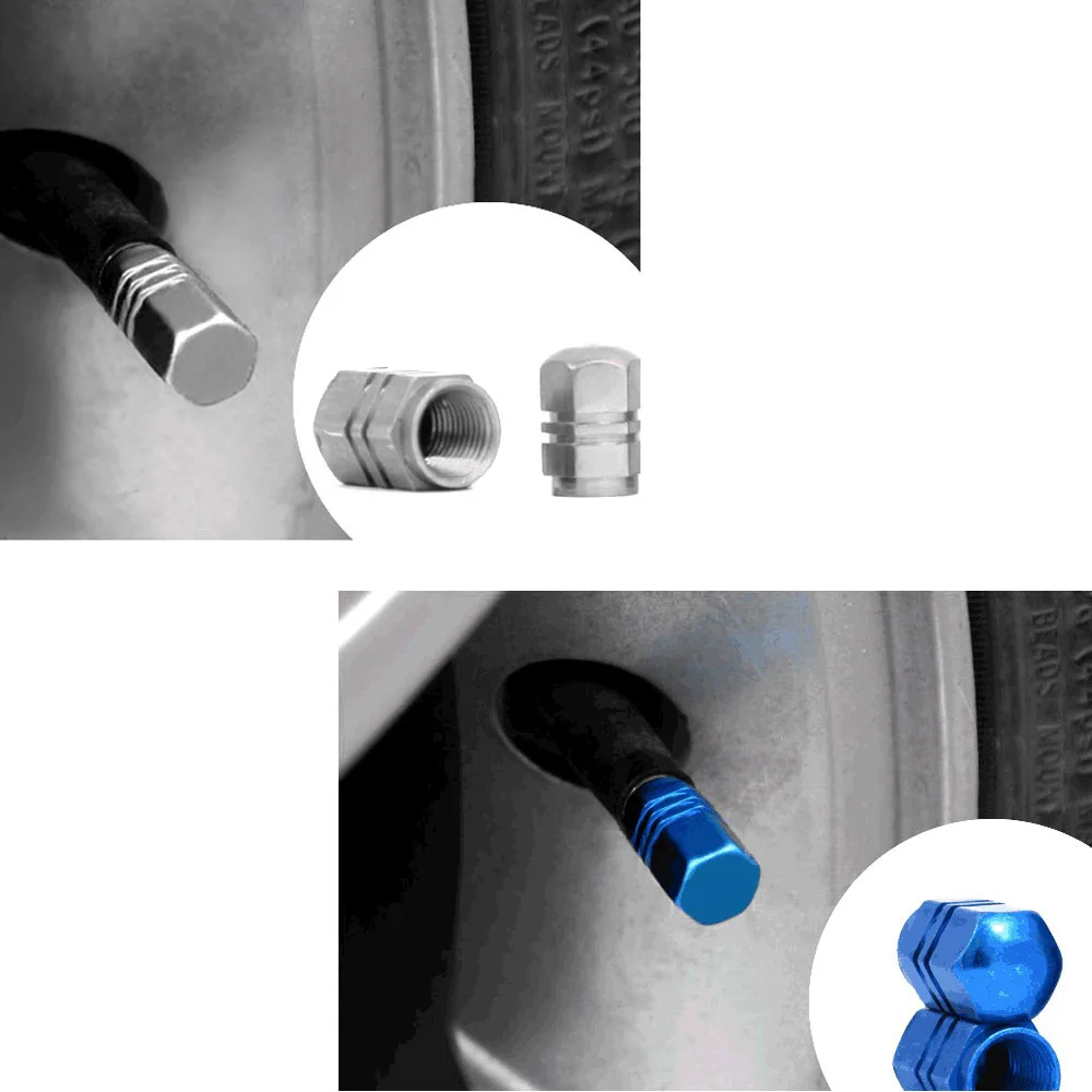 Universal 4 PCS Auto Bicycle Car Tire Cap Tyre Wheel Hexagonal Ventile Air Valve Stems Cover Airtight rims Accessories |