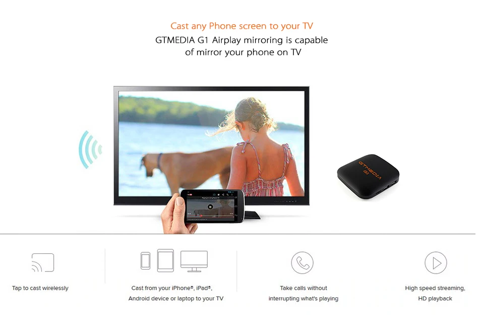 GTmedia G1 Smart tv box медиаплеер Android 7,1 с испанским итальянским немецким мировое IPTV 4K 2K H.265 Wifi простой в эксплуатации рецептор