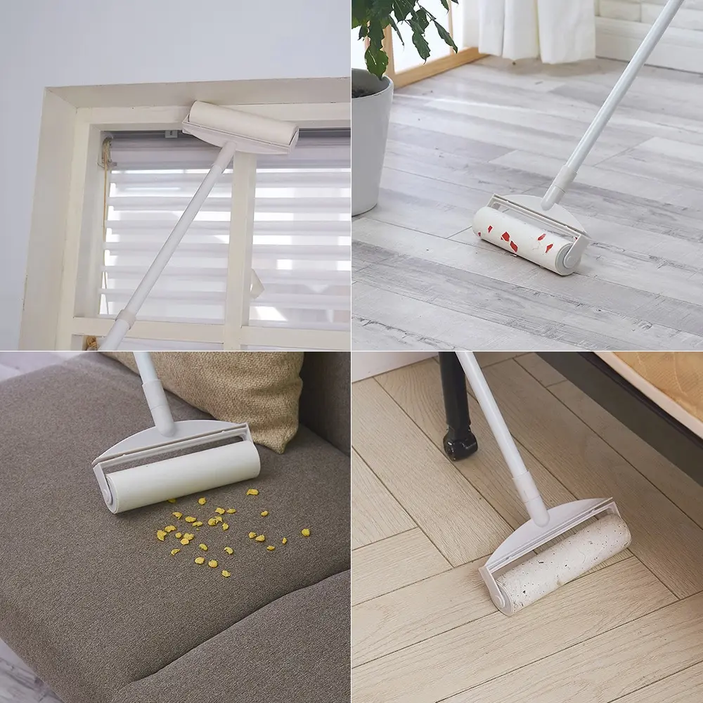 Sticky Mop with Extendable Handle Paper Roller 60 Sheets Floor Sweepers Cleaning for Remover Hair Lint Dust Fluff | Дом и сад