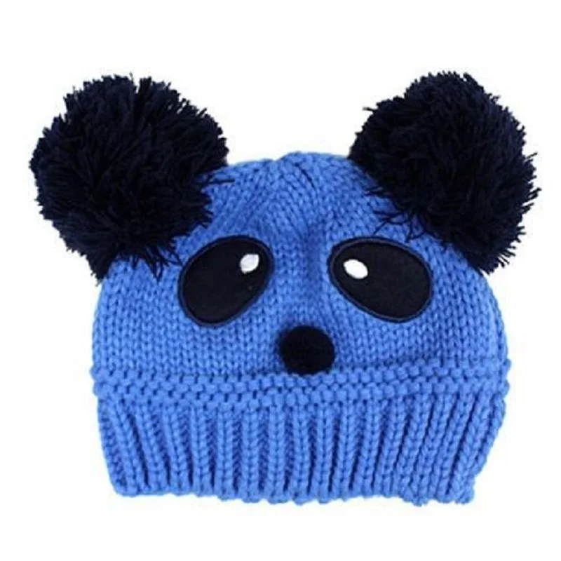 Panda Knitted Baby Girls Hats for Bebes Wool Newborn Cap Kids winter hat Boys Beanie Child Bucket Hat Bonet Knitting | Детская одежда и