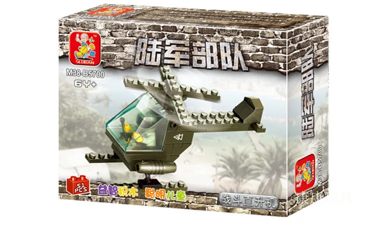 

51pcs Building Blocks Toys Military Combat Helicopter Model Toy Bricks Blocks DIY Educational Toys Kids Toys