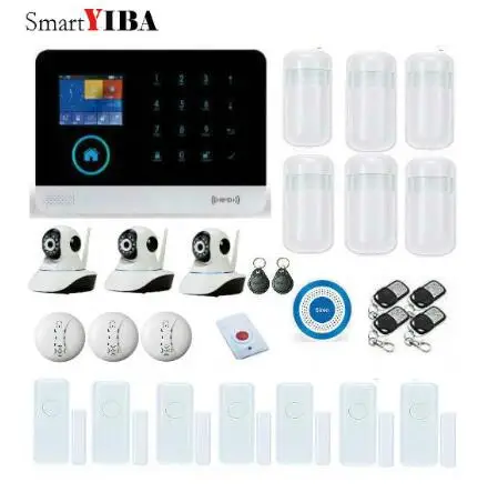SmartYIBA Wi Fi стандартная GSM сигнализация IP камера наборы дымовой сигнализации датчик