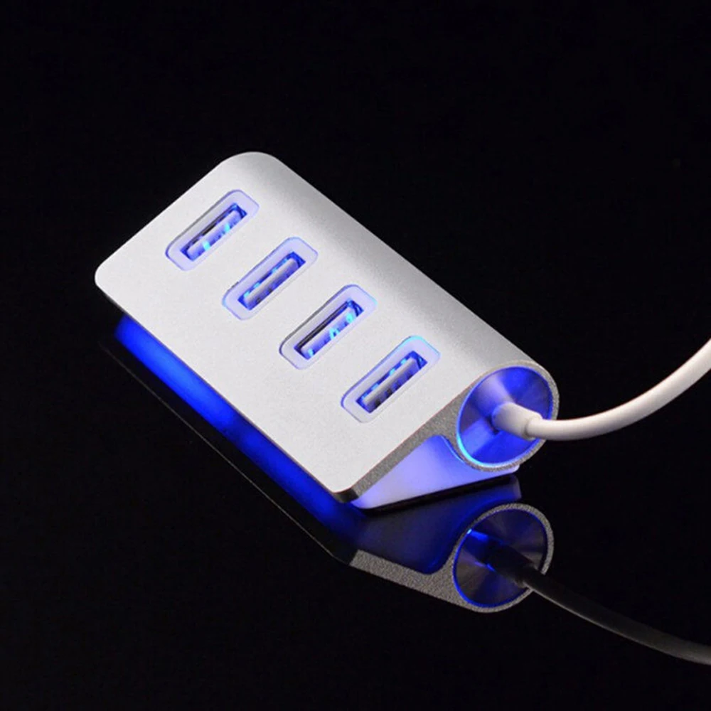 USB разветвитель с 4 портами 2 0 алюминиевый адаптер высокая скорость|Кабели USB| |