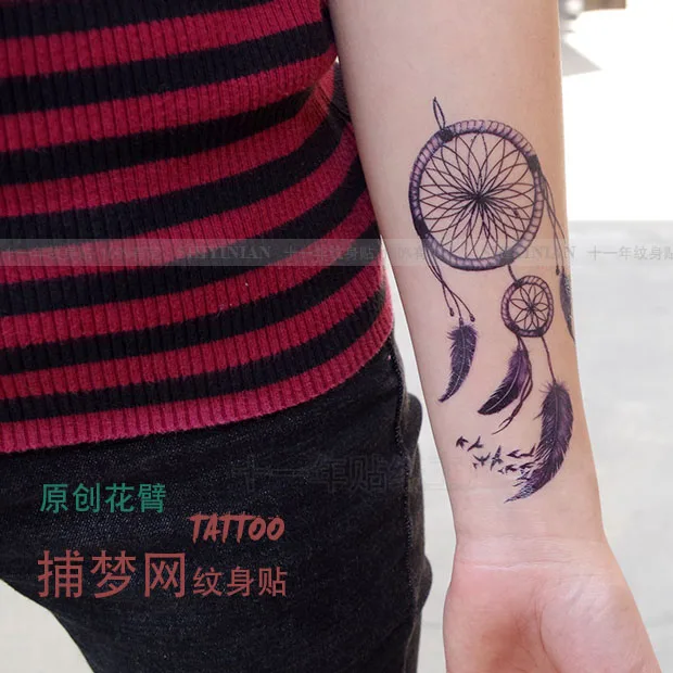 Dream Catcher Waterproof Temporary Tattoos stickers lace mandala dreamcatcher Big tatoo Water Transfer fake flash tattoo Leg Arm | Красота и