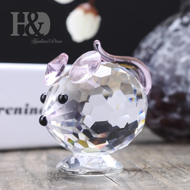 Кристаллический коллекционный подарок H & D фигурка розовой мыши миниатюрный