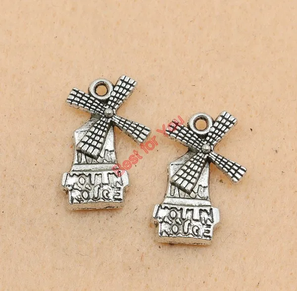 10 шт кулон &quotветряная мельница&quot цинковый сплав Кулон Античный Серебряный тон