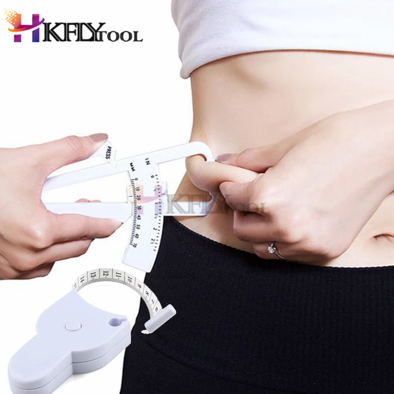 2 шт. белый ПВХ штангенциркуль для жира тела тестер измерения ленты фитнес
