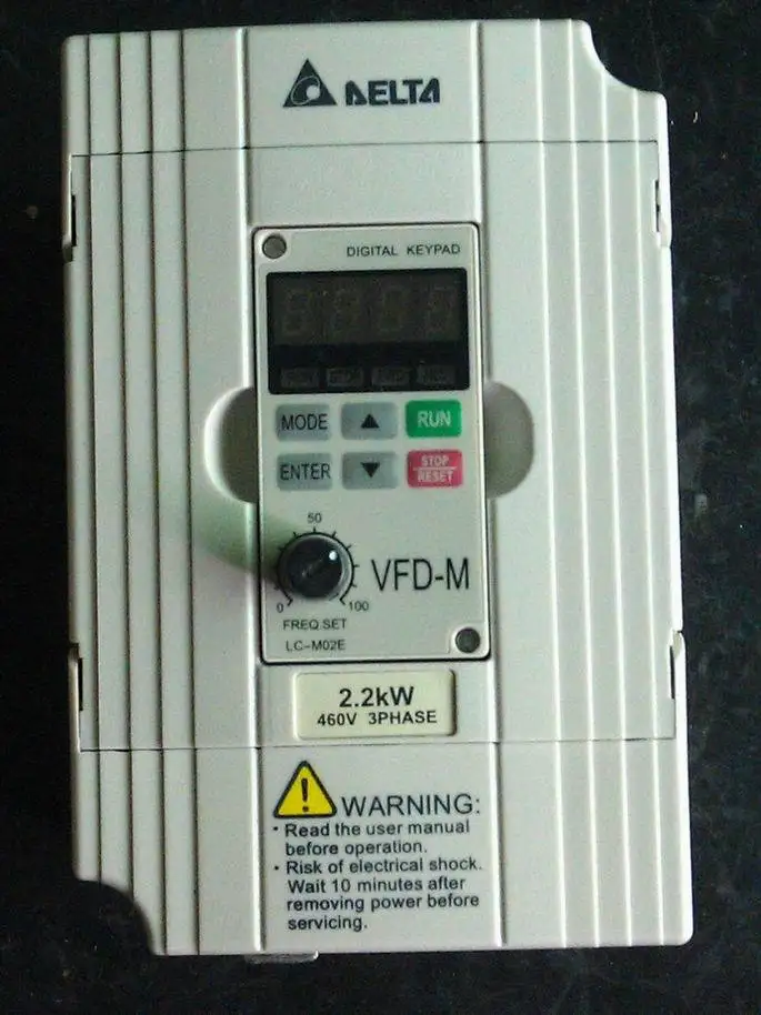 

Original NEW Motor Drive VFD022B43B, DRIVE AC 3PHASE 0-480V 5.5AMP 4.2KVA 3HP .1-400HZ, Frequency Converter VFD-B