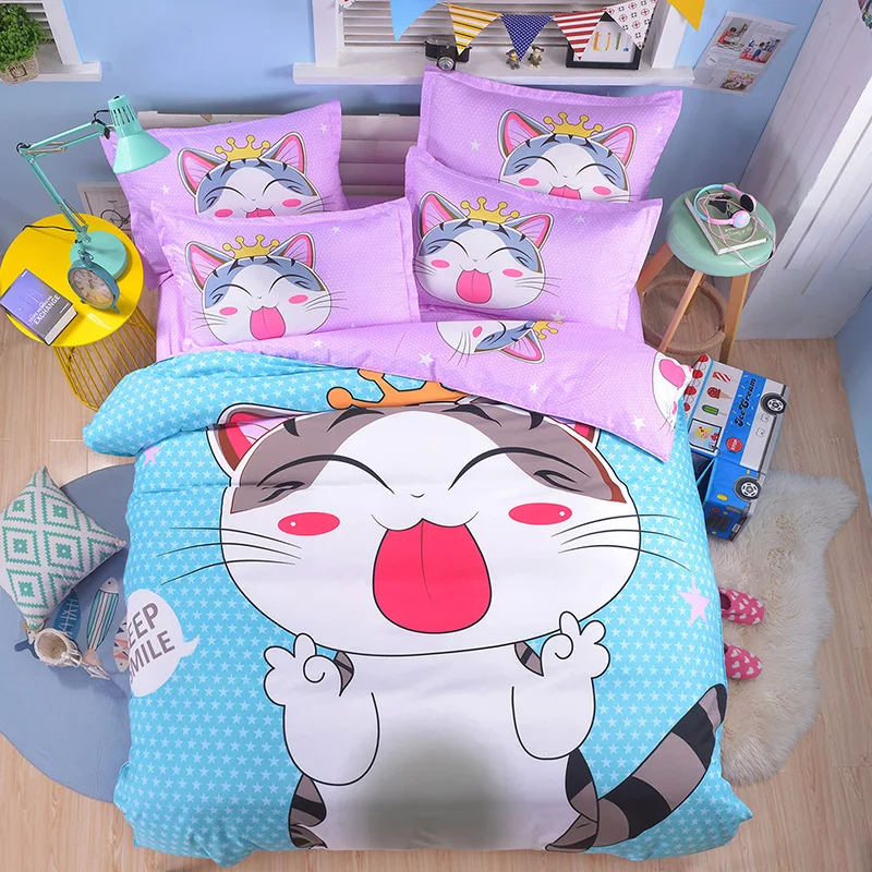 Комплекты постельного белья с героями мультфильмов светло голубой пижамный