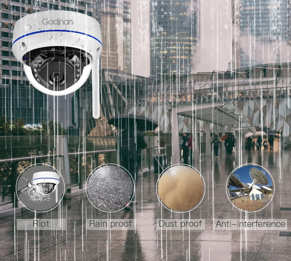 Беспроводная ip-камера Gadinan с Wi-Fi, 2 Мп, 1080 P, 1 МП, купольная камера ночного видения, антивандальная запись звука, Макс. 128 ГБ, слот для карт TF, Yoosee