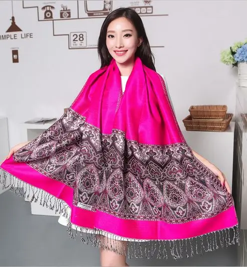 Двусторонняя Женская шаль RUNMEIFA с рисунком Пейсли модная женская запахом