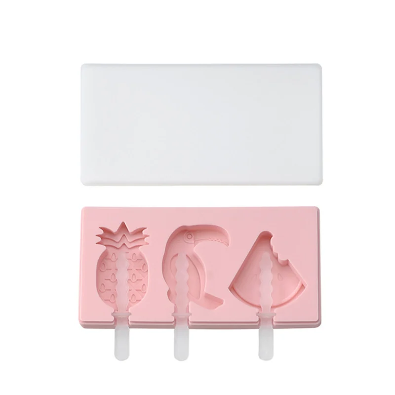 foot shape Goldbaking Милые силиконовые формы для льда с крышкой формы для мороженого DIY формы для льда с многоразовыми палочками - Цвет: foot shape
