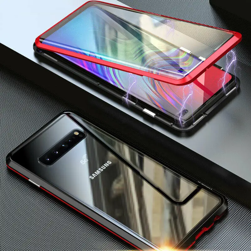 Для Samsung S10 + Plus S10e 5G 360 Полностью покрывающий Алюминиевый металлический передний и