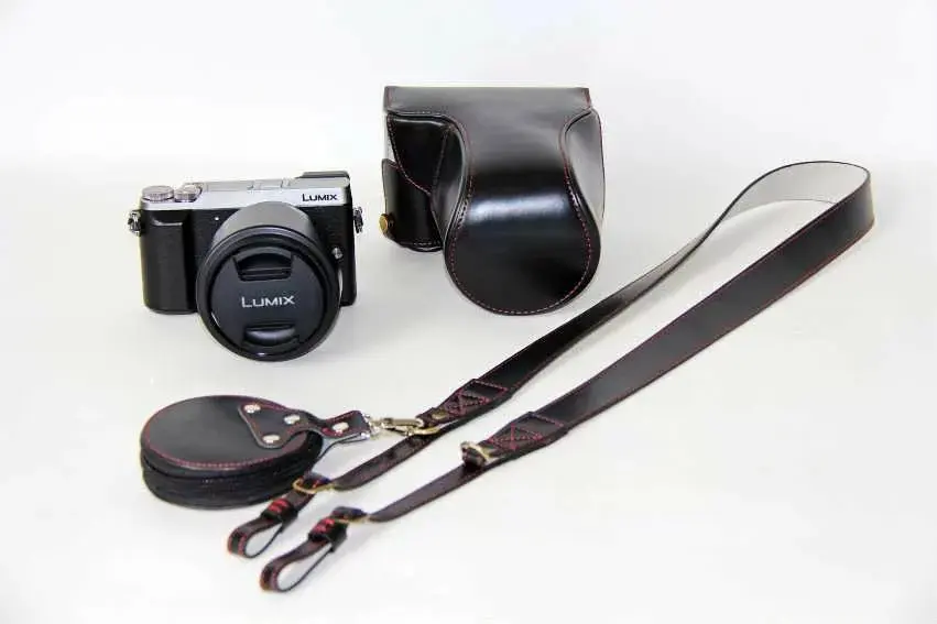 Роскошный чехол для камеры для Panasonic Lumix DMC-GX80 DMC-GX85 GX80 GX85 из искусственной кожи, сумка для камеры с открытой батареей+ сумка для аккумулятора