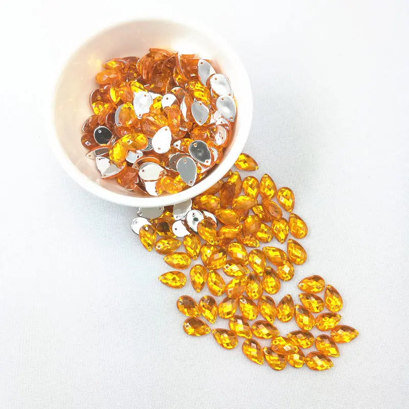 8*13mm Sewing Crystal AB Acrylic Flatback Rhinestones Sew On Stones Drop Shape Strass Crystals for DIY Clothes Jewelry 2 hole | Дом и сад