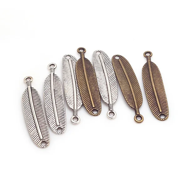 Перьевые соединители для браслетов винтажный металлический цинковый сплав