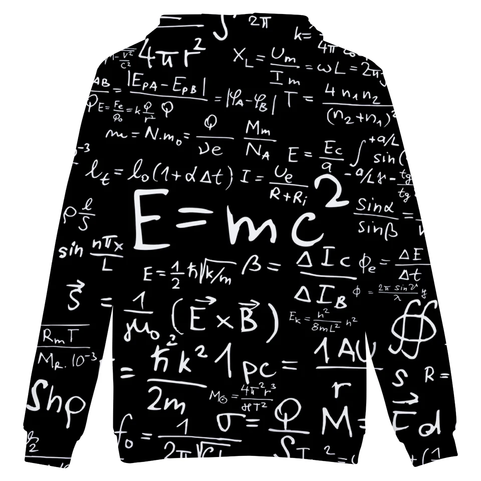 Печать E = MC2 толстовки 3D весело кофты Для мужчин женщин Harajuku с капюшоном s Модный