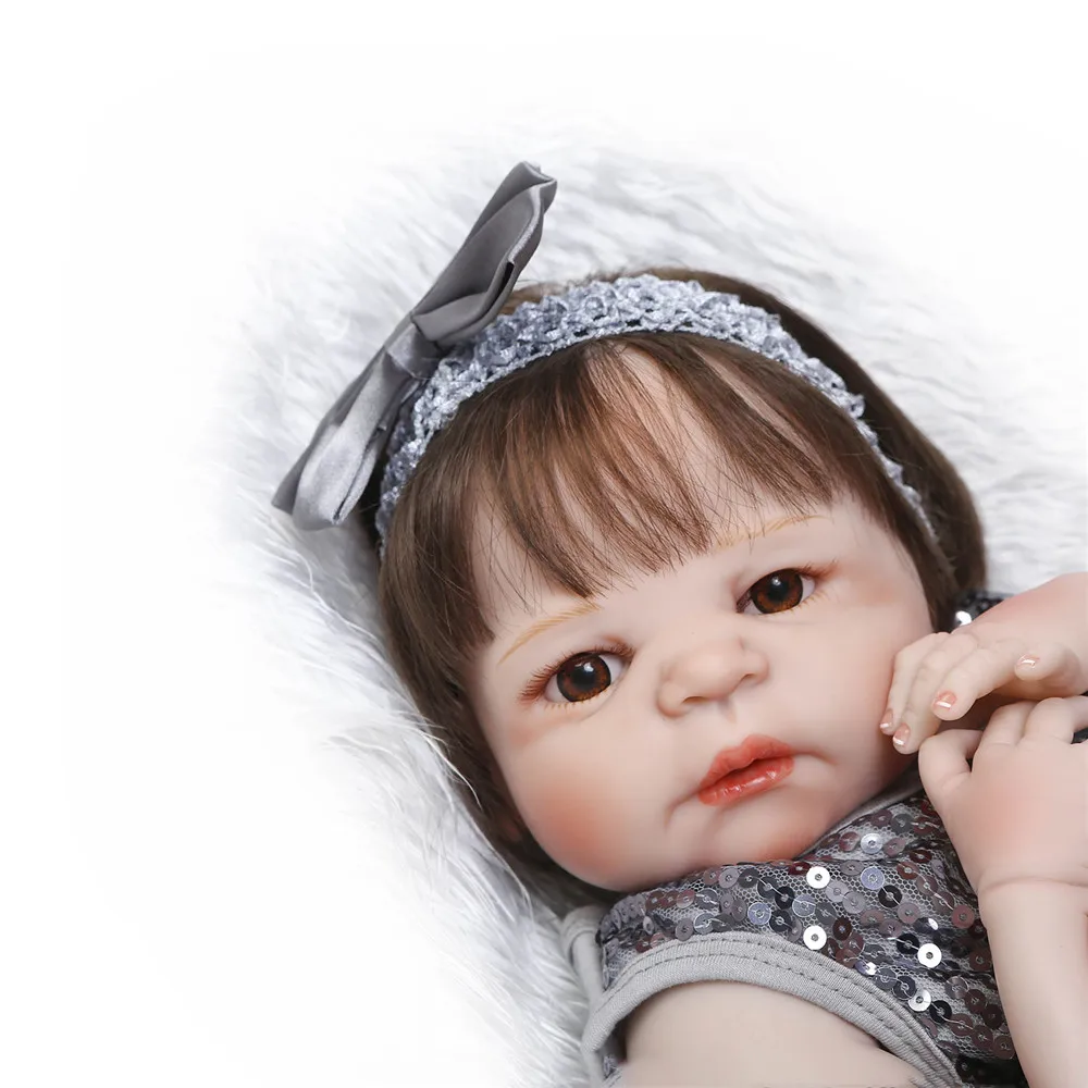 DollMai 23 &quotbebes reborn полный корпус силиконовый baby куклы-игрушки для девочек детей