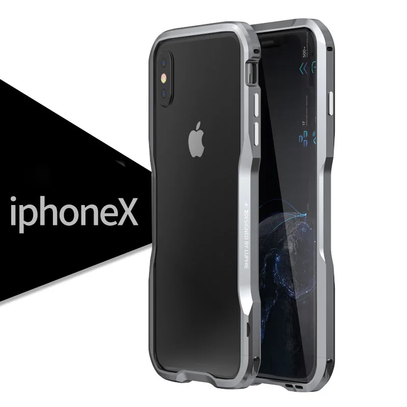 Металлический бампер для iPhone X чехол 10 алюминиевая рамка роскошный корпус противоударный чехол для телефона s для iPhone XS MAX XR жесткий чехол Аксессуары - Цвет: grey