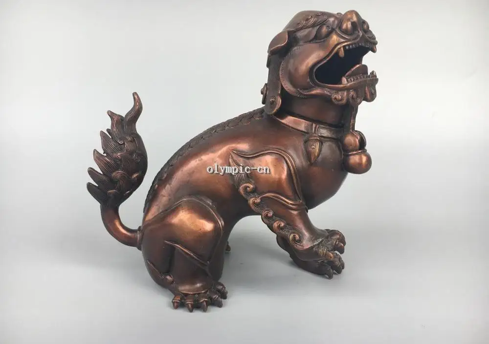 7 ''классический красный Бронзовый Резные чудовище Дракон foo товары для собак