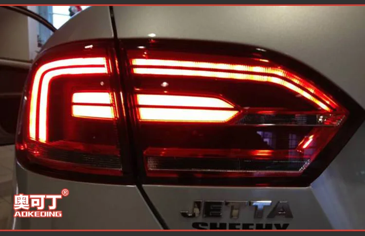 Стайлинга автомобилей светодиодные лампы для хвоста Jetta задние фонари 2011- Jetta Mk6 LED фонарь DRL динамический отложным воротником сигнальный светодиод Обратный заднего Туман