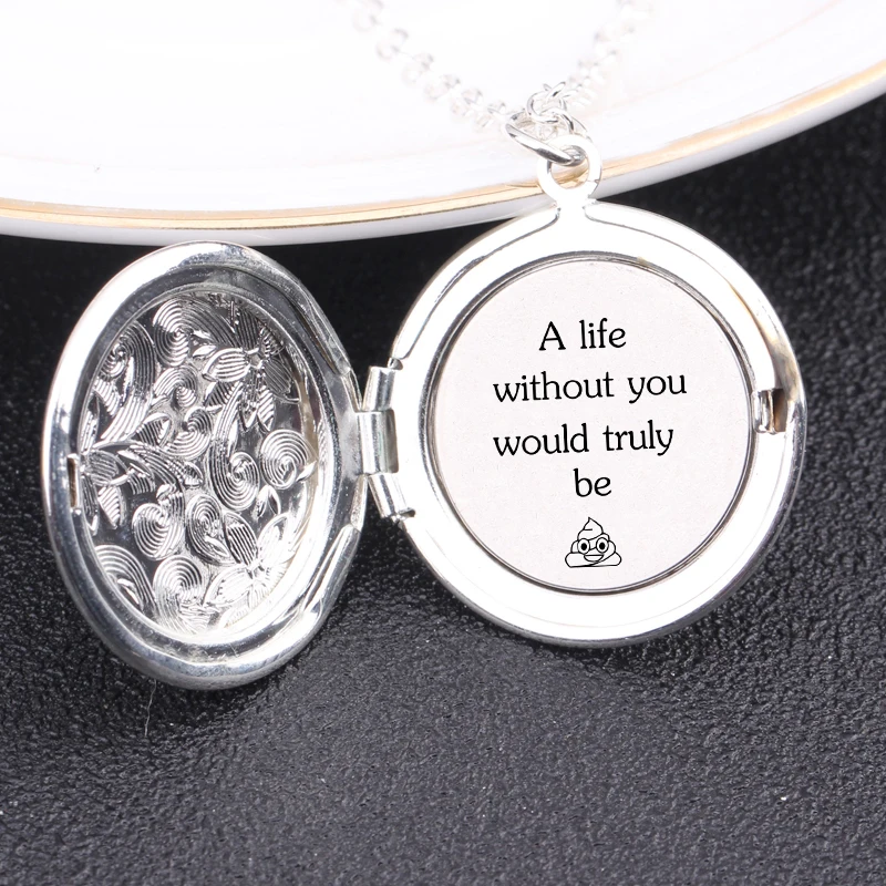 Шкатулка с кулоном ожерелье цепочка на свитер плавающая пластина надпись