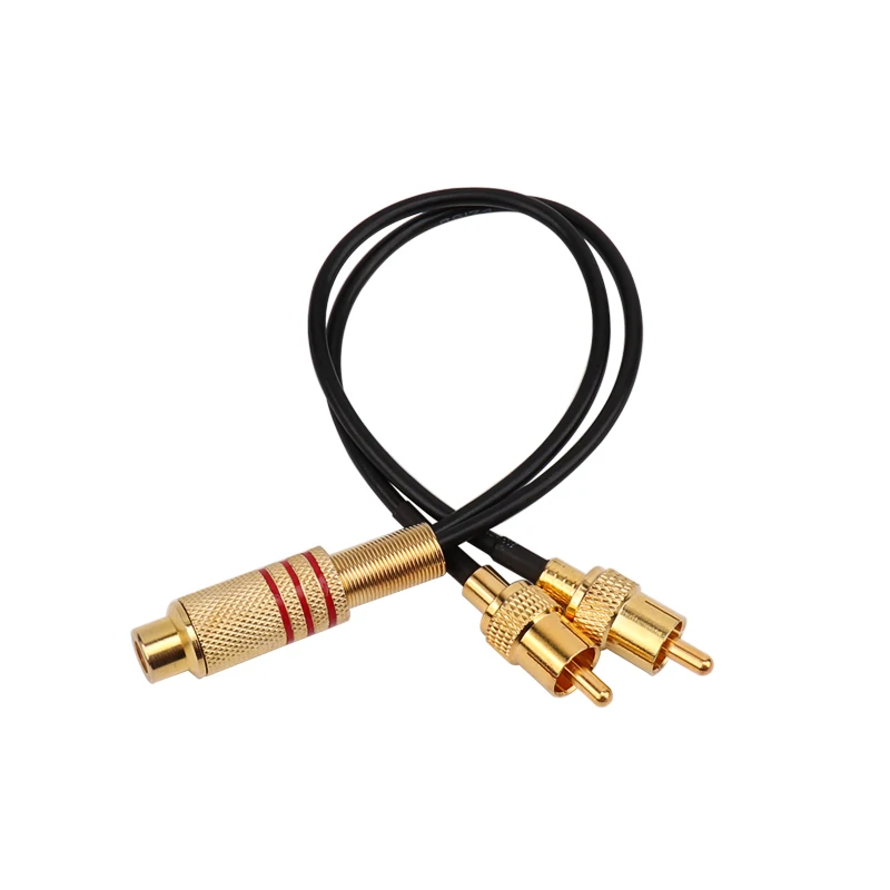 Соединитель RCA пара Y образный адаптер 1 гнездо на 2 штекера Кабельный соединитель