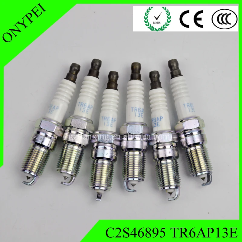 6x C2S46895 TR6AP-13E 4968 платиновая Свеча зажигания для 2000-2008 Jaguar S-type X-type 3.0L TR6AP13E 4968 TR6AP 13E