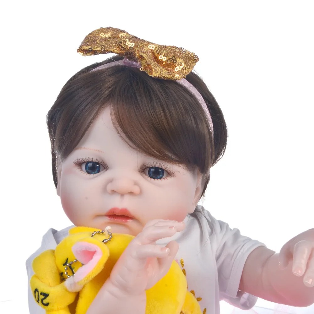 KEIUMI прекрасный 23 дюймов Reborn Baby Girl полный Силиконовый боди Кукла Реалистичная как