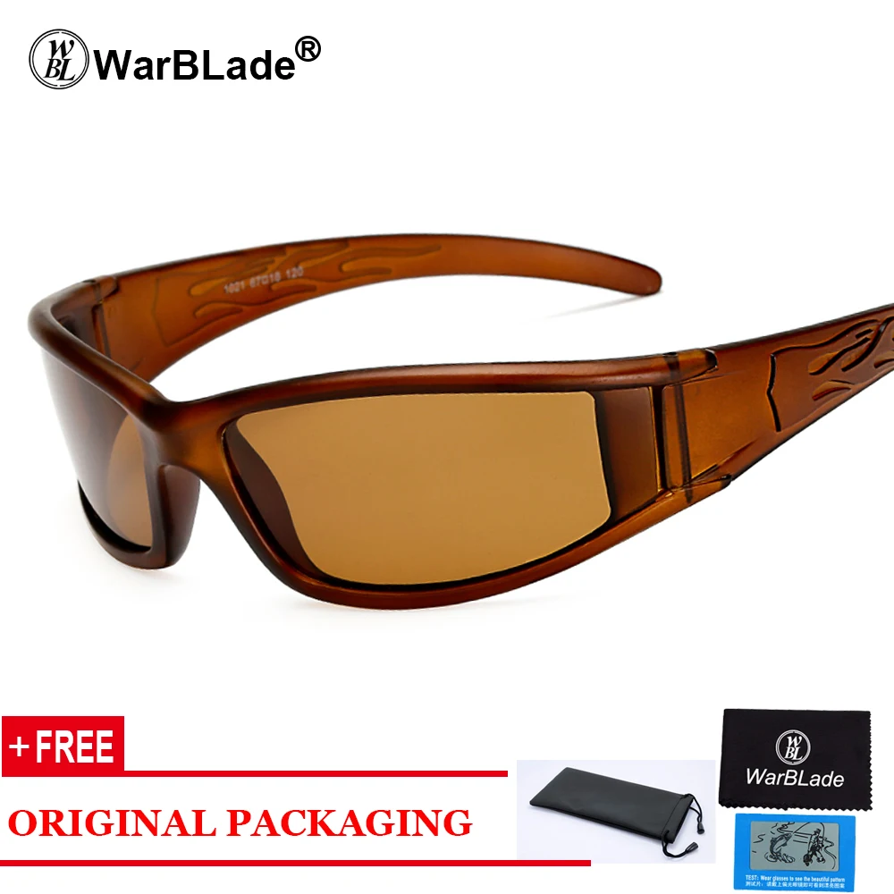 brown lens WarBLade поляризационные солнцезащитные очки, очки для вождения автомобиля, очки с УФ-защитой, HD желтые линзы, солнцезащитные очки ночного видения для мужчин и женщин - Цвет линз: brown lens