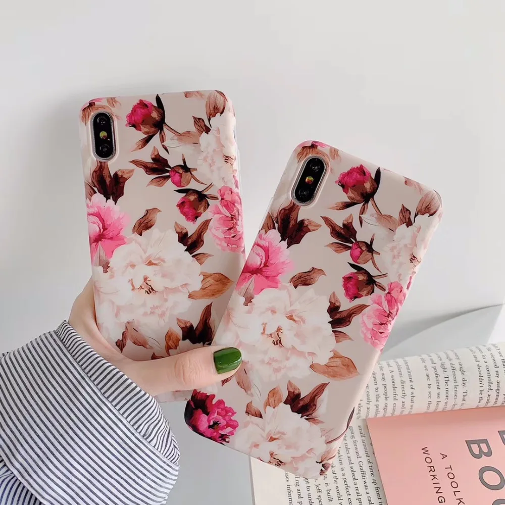 Retro flower Total package side Very soft TPU and ultrathin For iphone 6 plus 7 8 7P 8P X XS Max XR Phone Case |