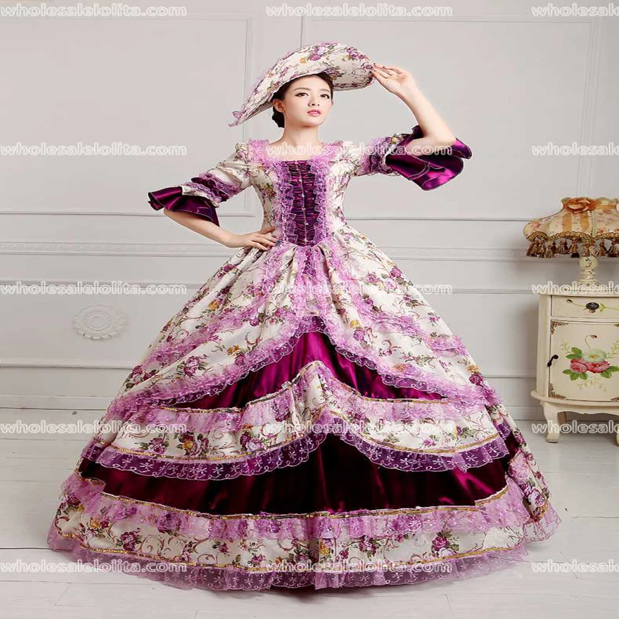 Лидер продаж! Глобальный Бесплатная доставка 18th века Мария Антуанетта платья