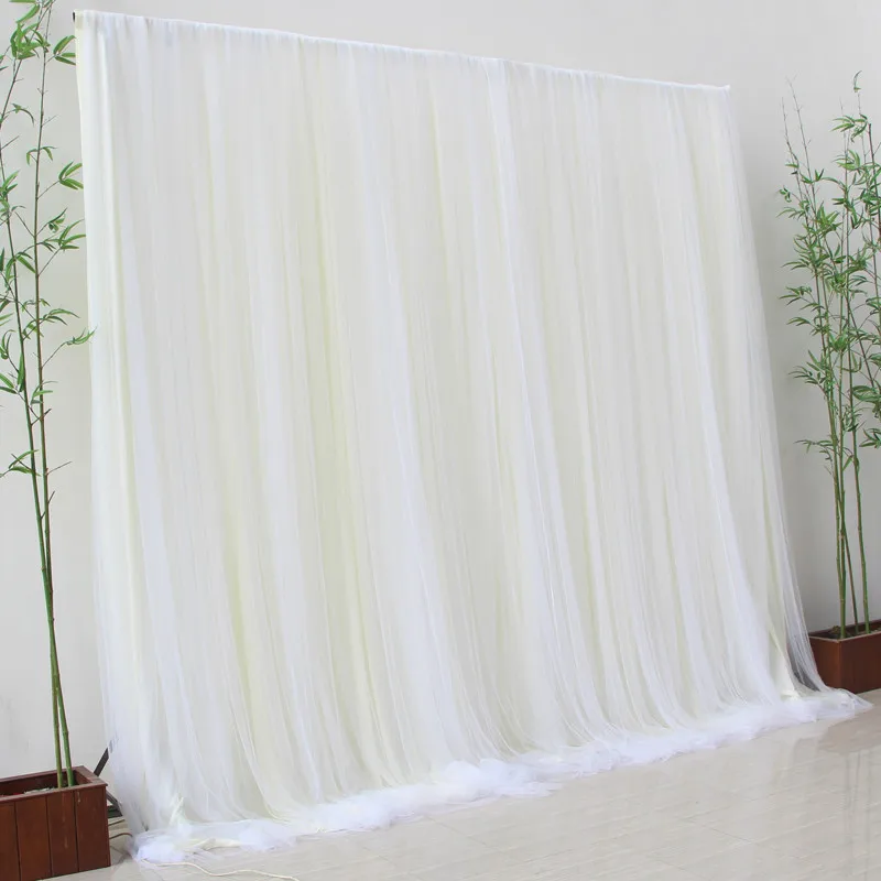 Wedding Background Yarn Curtain Event Party Decor Customized Stage Backdrop Silk Drape Decoration for Stage