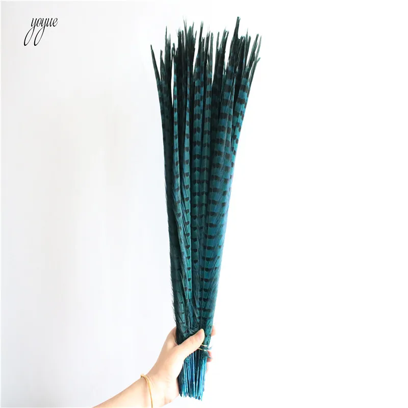 Venta al por mayor 100 Uds cola fais&aacute;n natural plumas 20-22 pulgadas 50-55CM de alta calidad de la joyer&iacute;a de DIY decoraciones de la boda pluma de fais&aacute;n-4