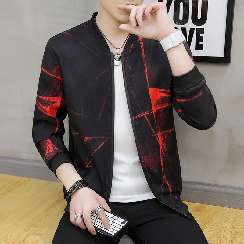 Мужская одежда весна осень 2019 новые корейские куртки кардиганы приталенные