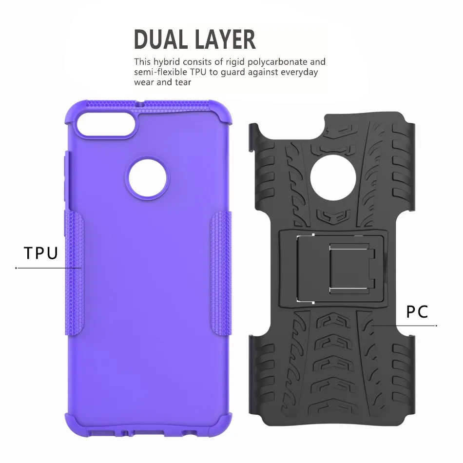 2 в 1 Броня Стиль чехол для huawei наслаждаться 8 Plus задняя крышка Heavy Duty Hybrid Coque