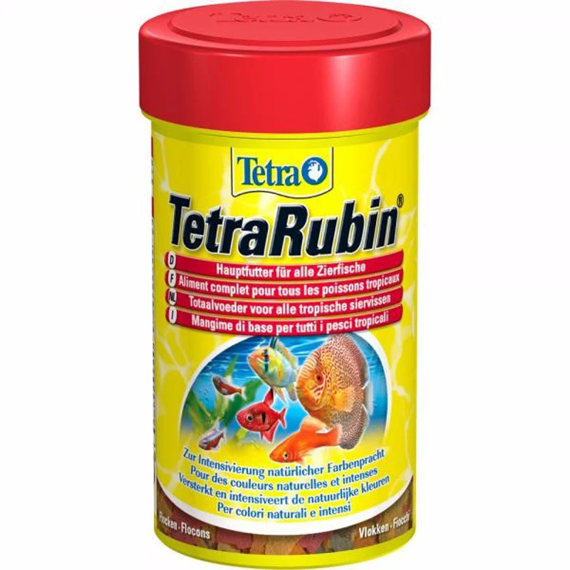 Tetra Rubin хлопья Корм для аквариумных рыбок повышения Цвет и здоровья аквариума Тропические рыбы гуппи Discus