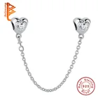 Новое поступление 100% 925 стерлингового серебра Минни сердце fit Безопасность цепи для женщин браслет-Талисман из бусинок Аутентичные 