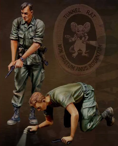 Неокрашенная полимерная фигурка в масштабе 1/35 американские туннельные крысы (2